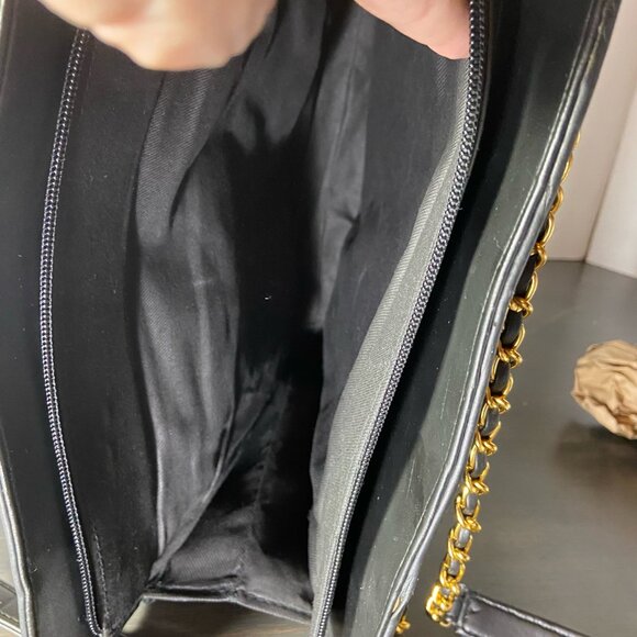 Vintage Evan-Picone Quilted Black Chain Strap Tote - NWOT - Picture 14 of 16